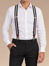Suitable Luxe Szelki Navy w beżowe paski Model / Voorkant