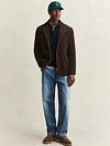Sweter GANT z jagnięcej wełny, z półzamkiem, granatowy Model / Voorkant