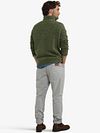 Sweter McGregor z półgolfem half zip, mieszanka wełny jagnięcej, oliwkowy Model / Achterkant