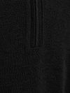 Sweter OLYMP z krótkim zamkiem z wełny, czarny Product / Detail