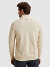 Sweter PME Legend Half Zip Structure Mouliné w kolorze ecru Model / Achterkant