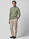 Sweter Profuomo Luxury Basic Half Zip w kolorze zielonym Model / Voorkant