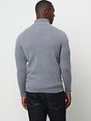 Sweter Profuomo z półzamkiem z domieszką wełny w kolorze niebieskim Model / Achterkant