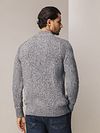 Sweter State of Art melanżowy z kołnierzem mockneck w kolorze niebieskim Model / Achterkant
