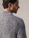 Sweter State of Art melanżowy z kołnierzem mockneck w kolorze niebieskim Model / Detail