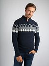 Sweter Suitable Avery Nordic z zamkiem half zip, z mieszanki wełny, w kolorze granato Model / Voorkant z Stefan