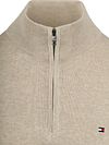 Sweter Tommy Hilfiger Essential z krótkim zamkiem w kolorze greige Product / Detail