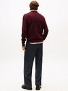 Sweter Tommy Hilfiger o fakturowanej strukturze w kolorze bordowym Model / Achterkant