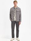 Overshirt No Excess bouclé w kolorze szarym Model / Voorkant