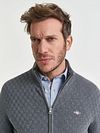 Gant kamizelka o teksturowanej fakturze szara Model / Detail