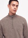Barbour Half Zip Pullover Wool Taupe Model / Detail