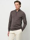 Profuomo Halv Lynlås Pullover i Merinould Taupe Model / Voorkant