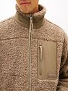 Tommy Hilfiger Cardigan Teddy Fleece Taupe Model / Voorkant