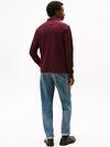 Tommy Hilfiger Longsleeve Polo Shirt Burgundy Model / Achterkant