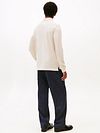Tommy Hilfiger Longsleeve Polo Shirt Melange Ecru Model / Achterkant