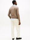 Tommy Hilfiger Pull Cotton Kashmir Taupe Model / Achterkant