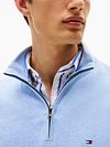 Tommy Hilfiger Half Zip Pullover Essential Hellblau Model / Detail