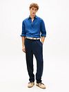 Tommy Hilfiger Skjorte Hør Indigo Blå Model / Achterkant