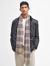 Écharpe Barbour Tartan en Laine d'Agneau Beige Model / Voorkant