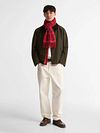 Szalik Barbour w kratę tartan z wełny jagnięcej w kolorze czerwonym Model / Voorkant