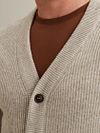 Vanguard Cardigan Mix Laine Beige Model / Detail
