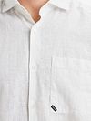 Vanguard Short Sleeve Overhemd Linnen Blend Wit Model / Detail