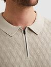 Vanguard Stickad Half-Zip Ecru Model / Detail