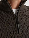 Vanguard Pullover Half Zip Wool Brown Model / Detail