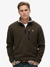 Pullover in pile Superdry con mezza zip verde oliva Model / Voorkant