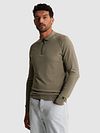 Cast Iron Polo Half Zip Manica Lunga Green Model / Voorkant