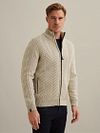 Vanguard Cardigan Structure Wool Blend Beige Model / Voorkant