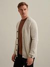 Vanguard Cardigan Wool Blend Beige Model / Voorkant