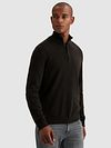 Vanguard Mouline Sweter Half Zip Zwart Model / Voorkant