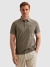 Vanguard Jersey Poloshirt Stripes Taupe Model / Voorkant