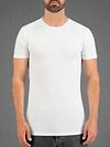 Garage Stretch Basic T-Shirt Weiss Rundhals Model / Voorkant