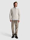 Cast Iron Longsleeve Half-Zip Polo Chenille White Down