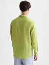 Koszula lniana Scotch and Soda w zielone paski Model / Achterkant
