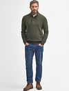 Barbour sweter z wełny z naszywką, zielony Model / Voorkant