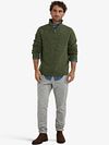 Sweter McGregor z półgolfem half zip, mieszanka wełny jagnięcej, oliwkowy Model / Voorkant