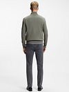 Sweter BOSS Kanobix Half Zip w kolorze zielonym Model / Achterkant