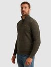 Sweter PME Legend Half Zip Structure Mouliné w kolorze przygaszonej zieleni Model / Zijkant