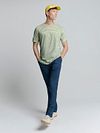 No Excess T-Shirt w paski zielony Model / Voorkant