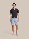 Pantalones cortos Suitable Detroit Cord slim fit de pana azul Model / Voorkant