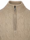Steppin' Out Lau Pull Merino Half Zip Cable Beige Product / Detail