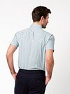 Camicia Desoto slim fit a maniche corte con stampa blu Model / Achterkant
