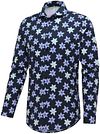 Camisa Blue Industry con flores azul marino Product