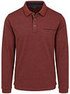 Køb CASAMODA Longsleeve Polo Structure Brique 403478000-491 | Suitable