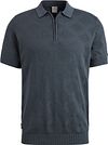 Cast Iron Strikket Half Zip Poloshirt Struktur Blå CPSS2404886-5113