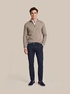 Suitable Merino Half Zip Trui Beige Model / Voorkant