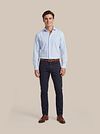 Profuomo Shirt Japanese Knitted Blue Stripes Model / Voorkant